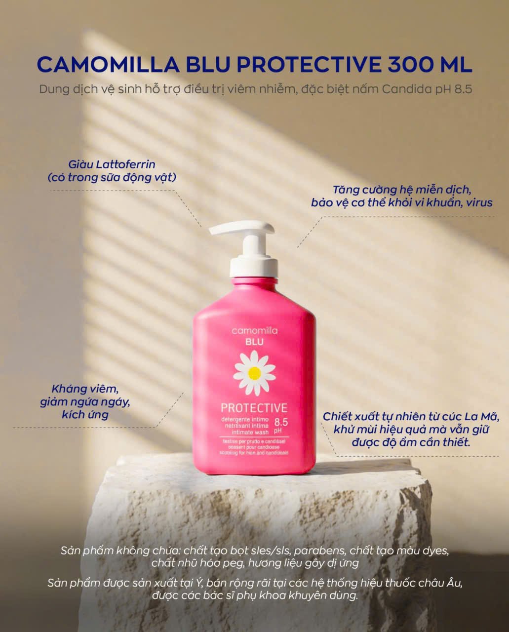 Dung dịch vệ sinh vùng kín Camomilla BLU Protective 300ml